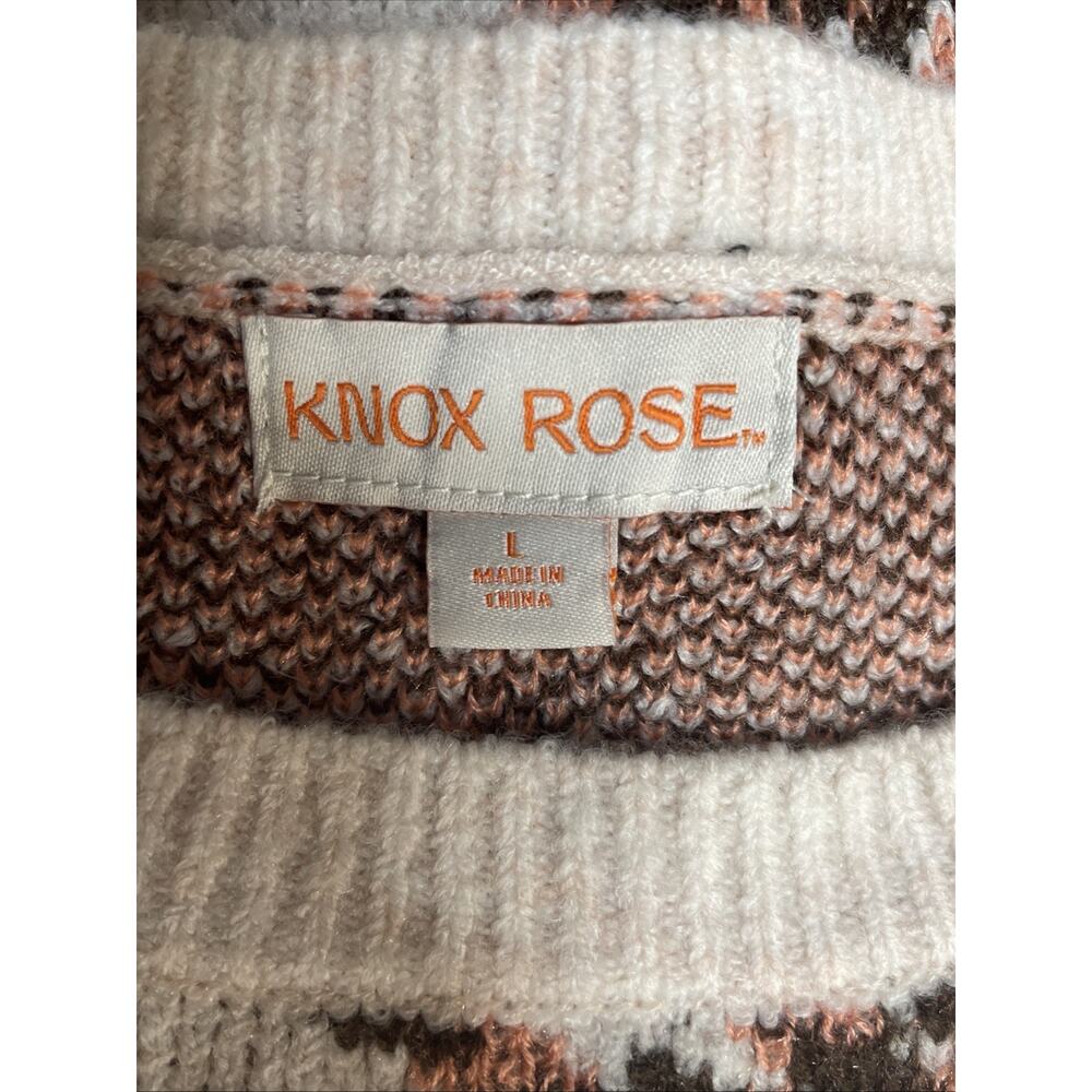 Knox Rose Women's Sweater Floral Print Long Sleeve Crew Neck Size Large - Picture 3 of 4